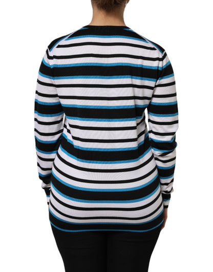 Dolce & Gabbana Multicolor Stripes Long Sleeves V-neck Top