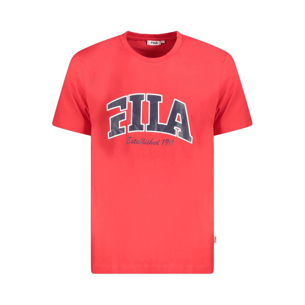Fila Rotes Baumwoll-T-Shirt für Herren