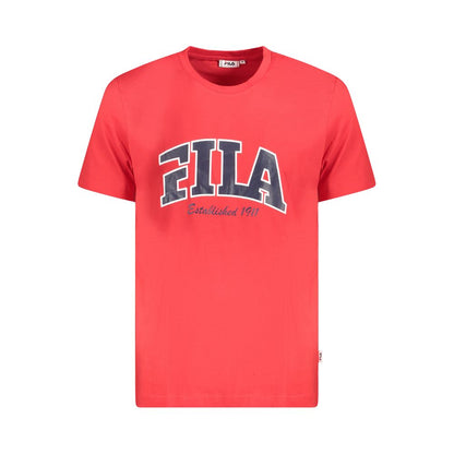 Fila Rotes Baumwoll-T-Shirt für Herren