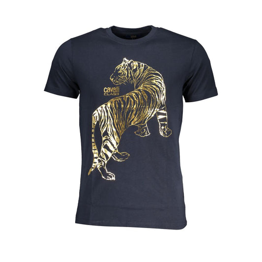 Blaues Baumwoll-T-Shirt der Cavalli Class