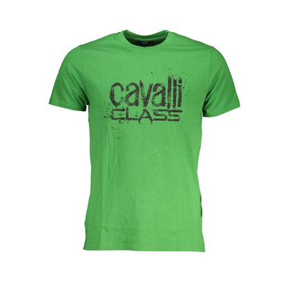 Grünes Baumwoll-T-Shirt der Cavalli Class