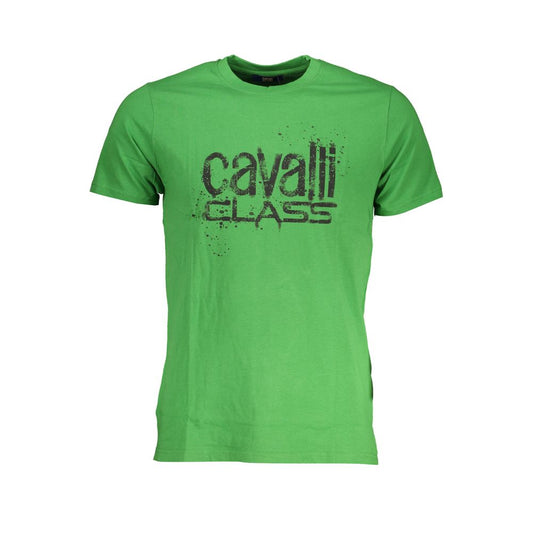 Grünes Baumwoll-T-Shirt der Cavalli Class