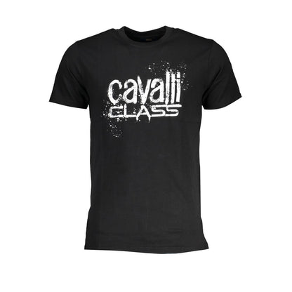 Schwarzes Baumwoll-T-Shirt der Cavalli Class