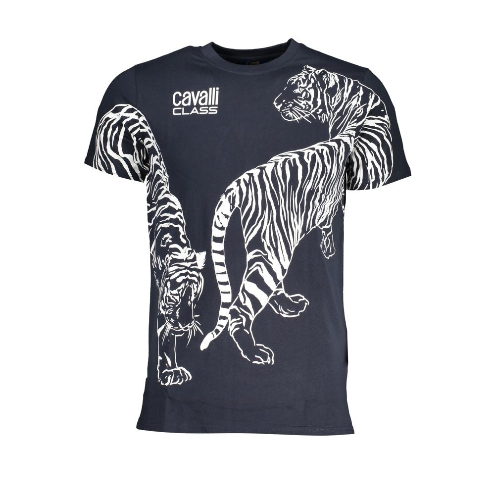 Blaues Baumwoll-T-Shirt der Cavalli Class