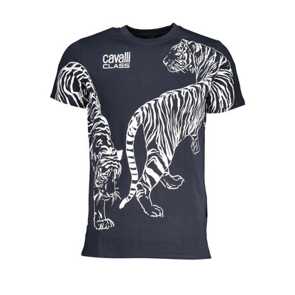 Blaues Baumwoll-T-Shirt der Cavalli Class