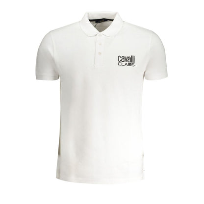 Weißes Poloshirt aus Baumwolle von Cavalli Class