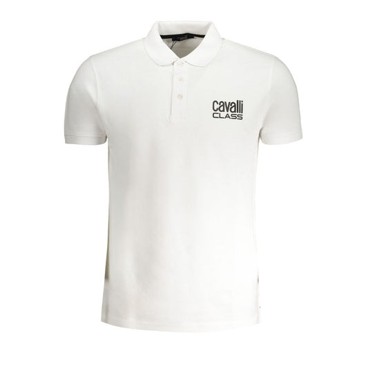 Weißes Poloshirt aus Baumwolle von Cavalli Class