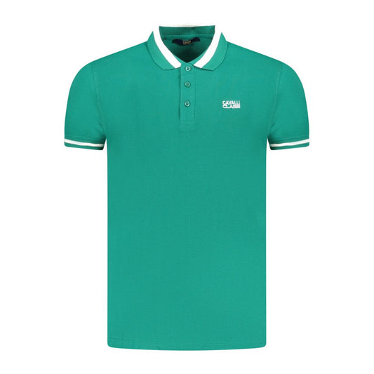 Cavalli Class Grünes Poloshirt aus Baumwolle für Herren