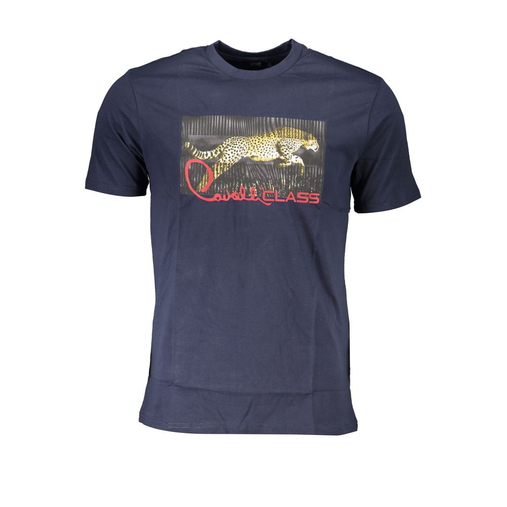 Blaues Baumwoll-T-Shirt der Cavalli Class