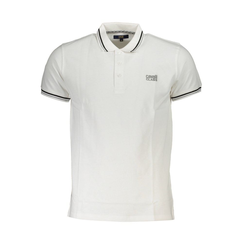 Cavalli Class Poloshirt aus weißer Baumwolle für Herren
