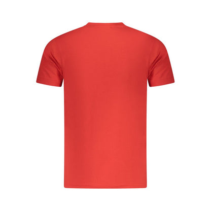 Cavalli Class Rotes Herren-T-Shirt aus Baumwolle