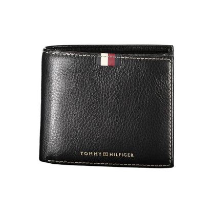 Tommy Hilfiger – Schwarze Lederbrieftasche für Herren