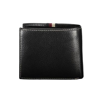 Tommy Hilfiger – Schwarze Lederbrieftasche für Herren