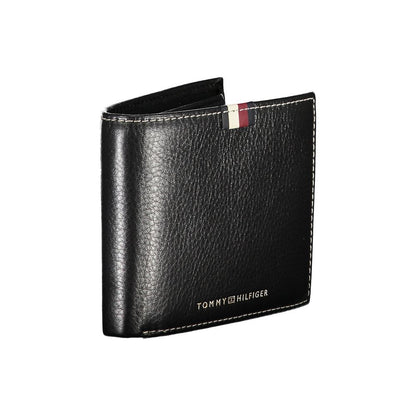 Tommy Hilfiger – Schwarze Lederbrieftasche für Herren