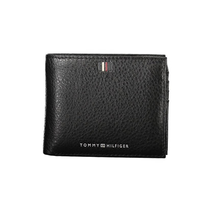 Tommy Hilfiger – Elegante schwarze Lederbrieftasche mit viel Stauraum