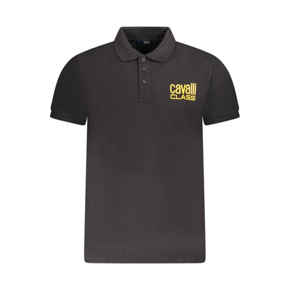 Cavalli Class Poloshirt aus schwarzer Baumwolle für Herren