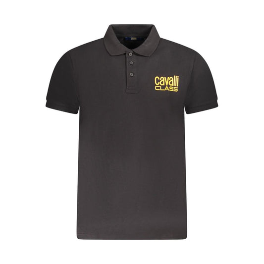 Cavalli Class Poloshirt aus schwarzer Baumwolle für Herren