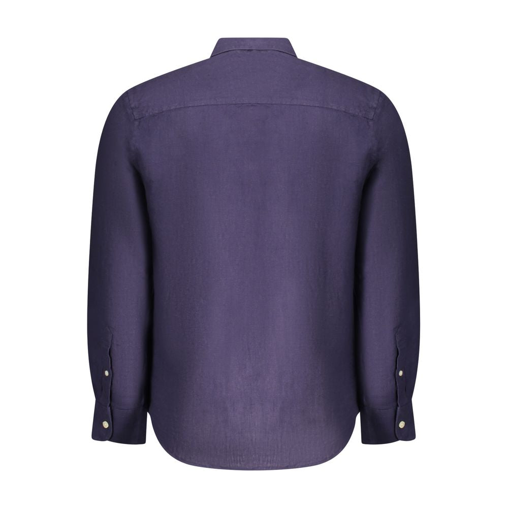North Sails Blue Linen Men Shirt