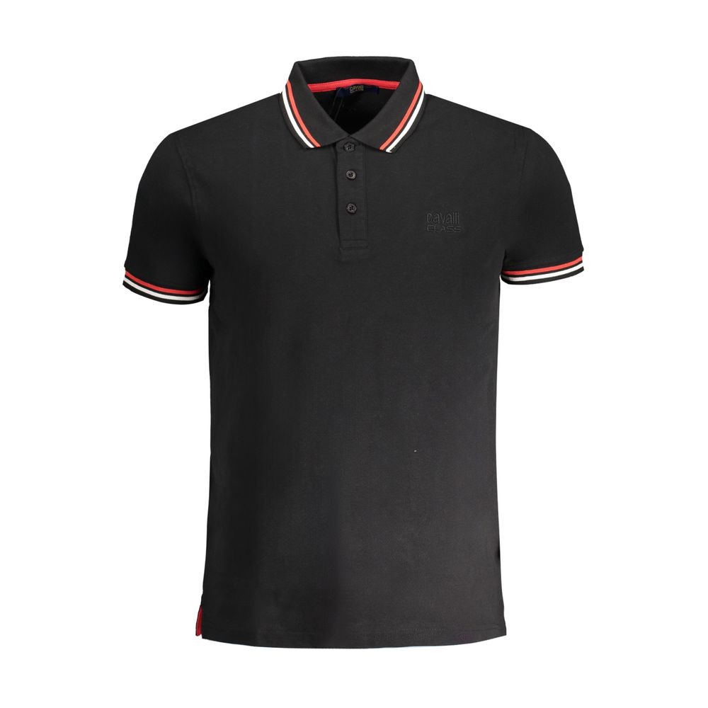 Schwarzes Poloshirt aus Baumwolle von Cavalli Class