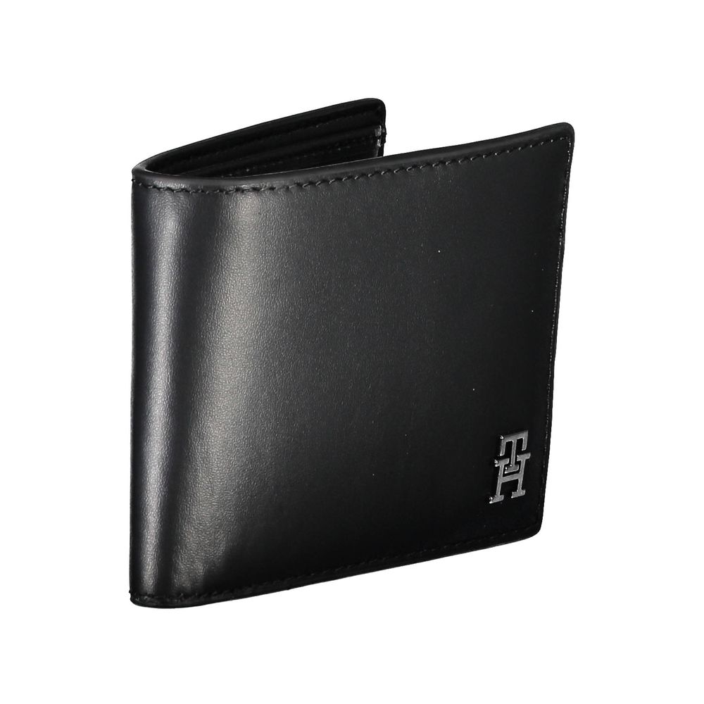 Tommy Hilfiger – Schwarze Lederbrieftasche für Herren