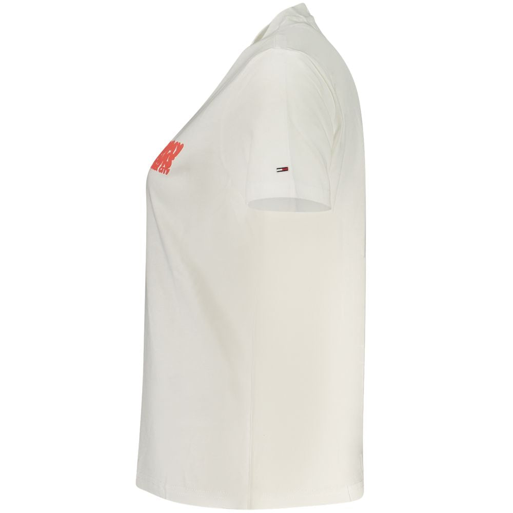 Tommy Hilfiger Beiges Baumwoll-T-Shirt für Damen