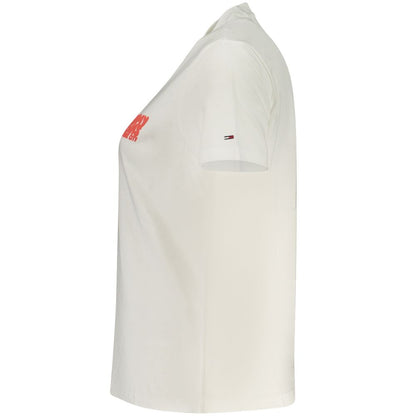 Tommy Hilfiger Beiges Baumwoll-T-Shirt für Damen