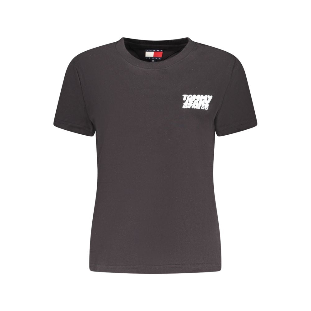 Tommy Hilfiger – Schwarzes Baumwoll-T-Shirt für Damen