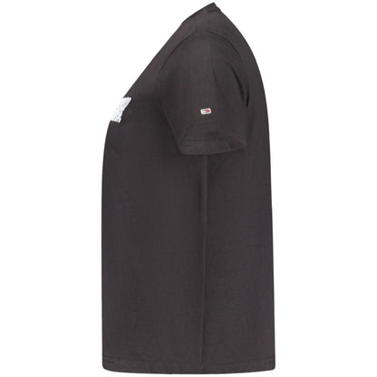 Tommy Hilfiger – Schwarzes Baumwoll-T-Shirt für Damen