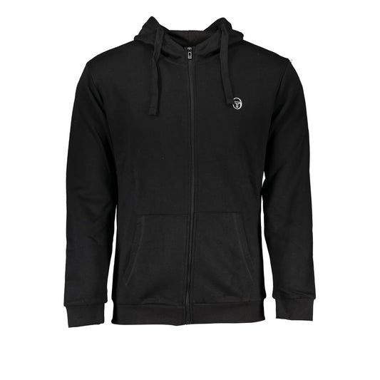 Sergio Tacchini Herren-Kapuzenpullover aus schwarzer Baumwolle