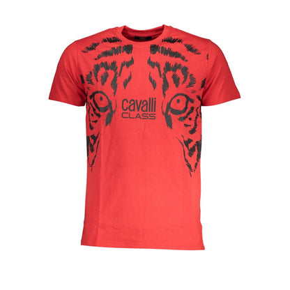 Rotes Baumwoll-T-Shirt der Cavalli-Klasse