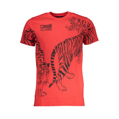 Rotes Baumwoll-T-Shirt der Cavalli-Klasse
