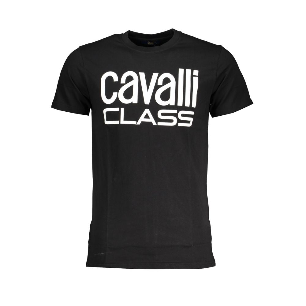 Schwarzes Baumwoll-T-Shirt der Cavalli Class