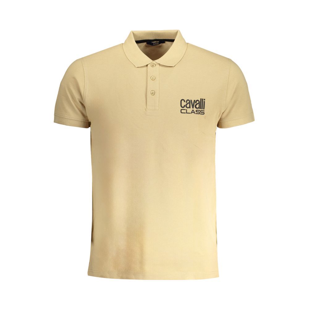 Cavalli Class Beige Herren Polo-Shirt aus Baumwolle