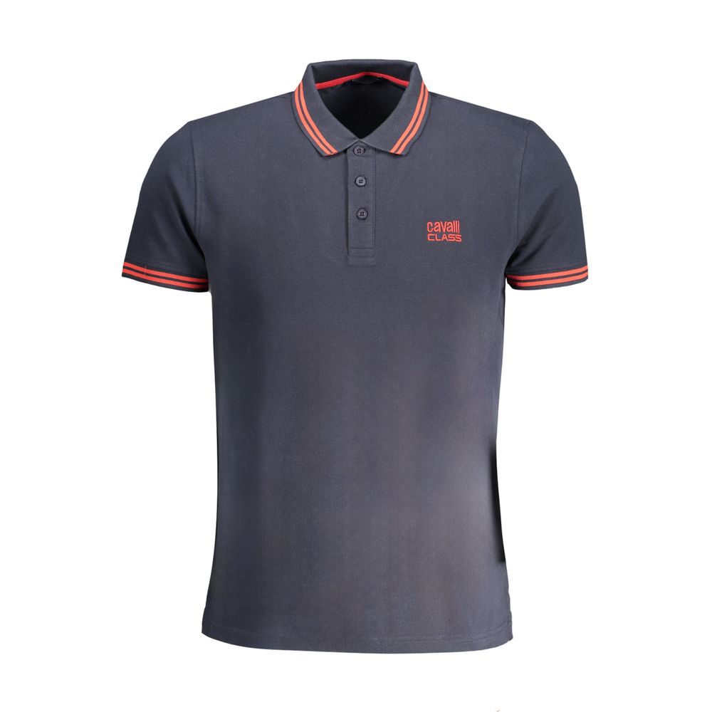 Cavalli Class Poloshirt aus blauer Baumwolle