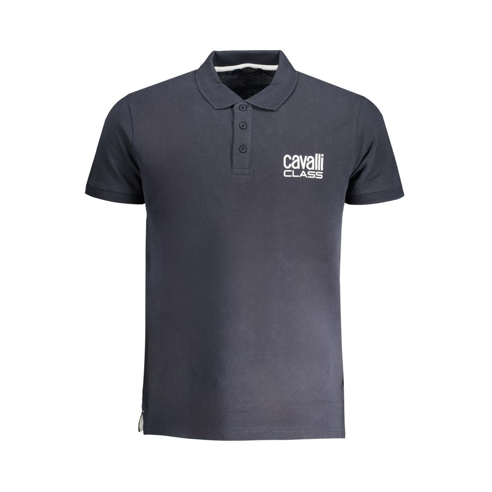 Cavalli Class Poloshirt aus blauer Baumwolle