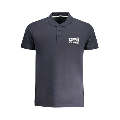 Cavalli Class Poloshirt aus blauer Baumwolle