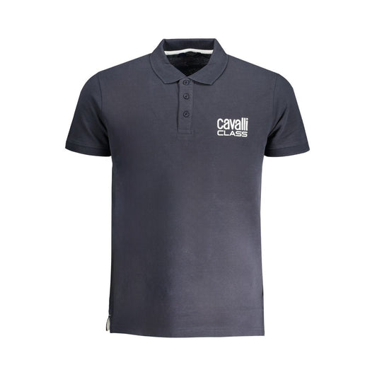 Cavalli Class Poloshirt aus blauer Baumwolle