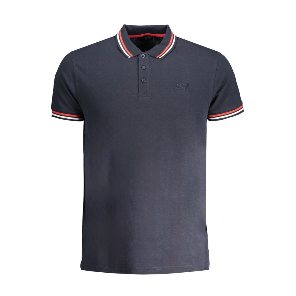 Cavalli Class marineblaues Baumwoll-Herren-Poloshirt