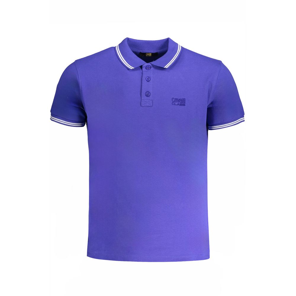Cavalli Class Poloshirt aus blauer Baumwolle
