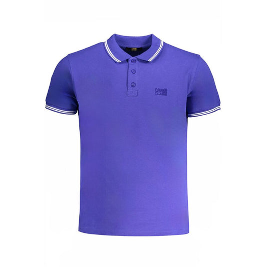 Cavalli Class Poloshirt aus blauer Baumwolle