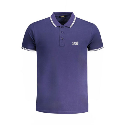 Cavalli Class Poloshirt aus blauer Baumwolle