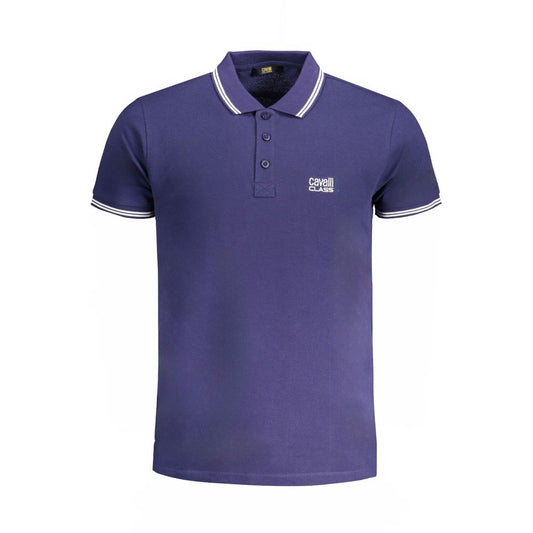 Cavalli Class Poloshirt aus blauer Baumwolle