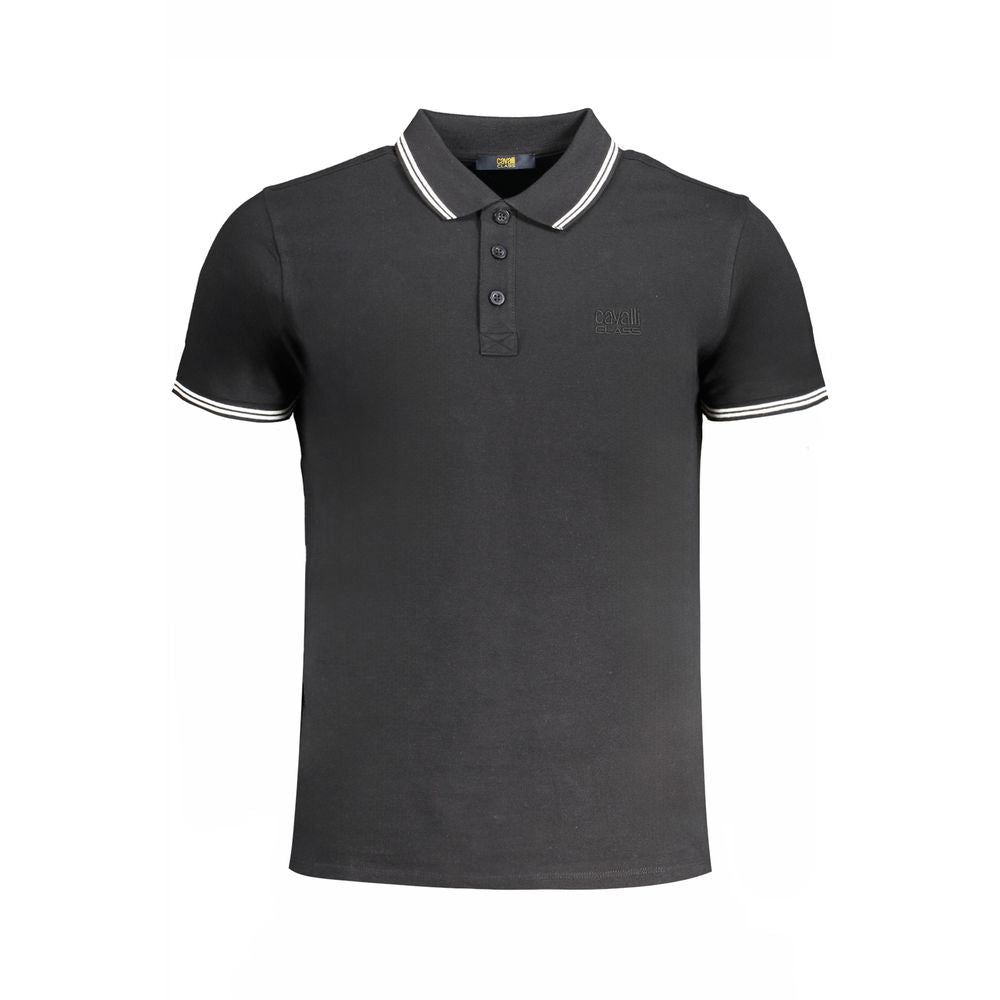 Schwarzes Poloshirt aus Baumwolle von Cavalli Class