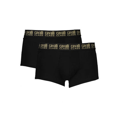 Cavalli Class Herren-Boxershorts aus schwarzer Baumwolle