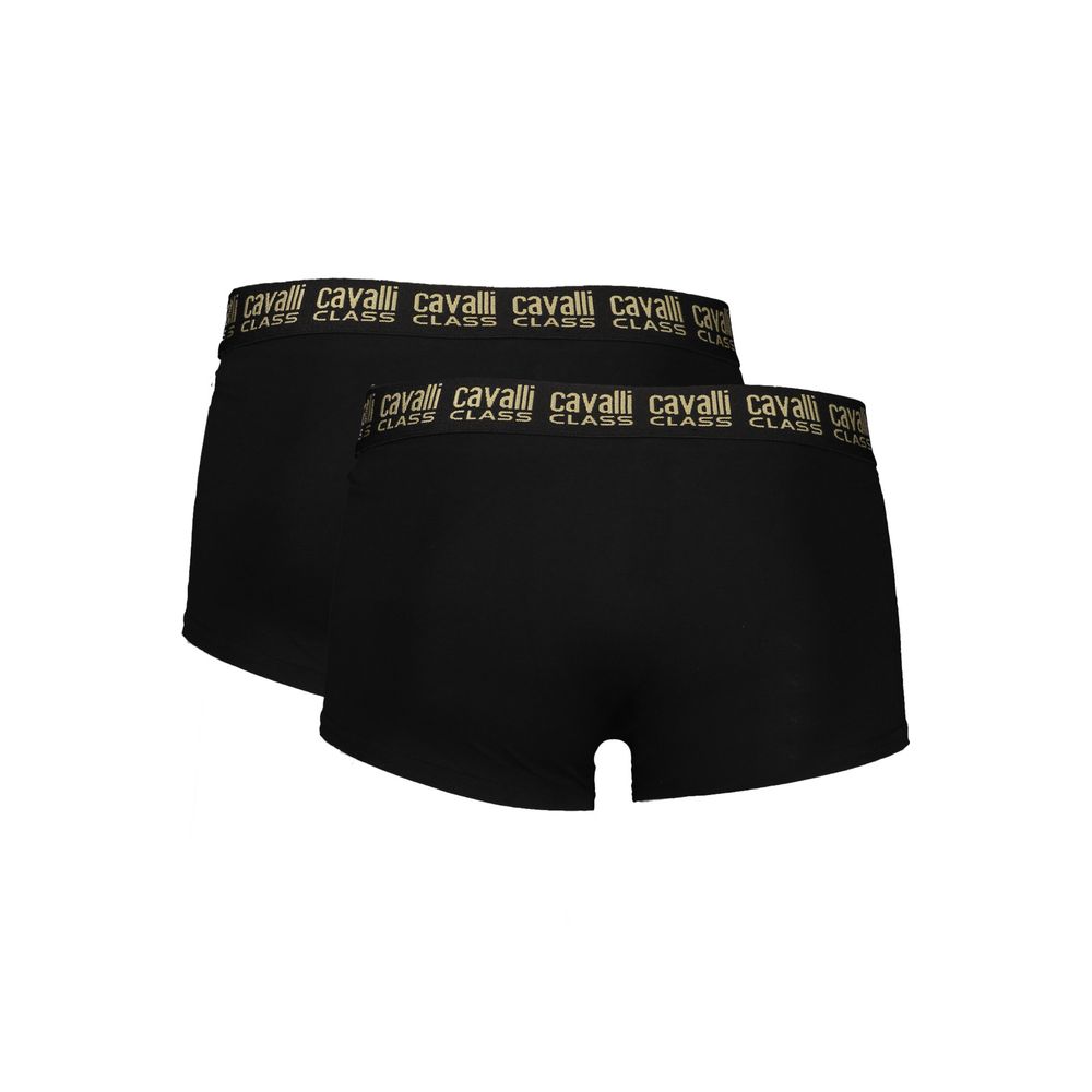 Cavalli Class Herren-Boxershorts aus schwarzer Baumwolle