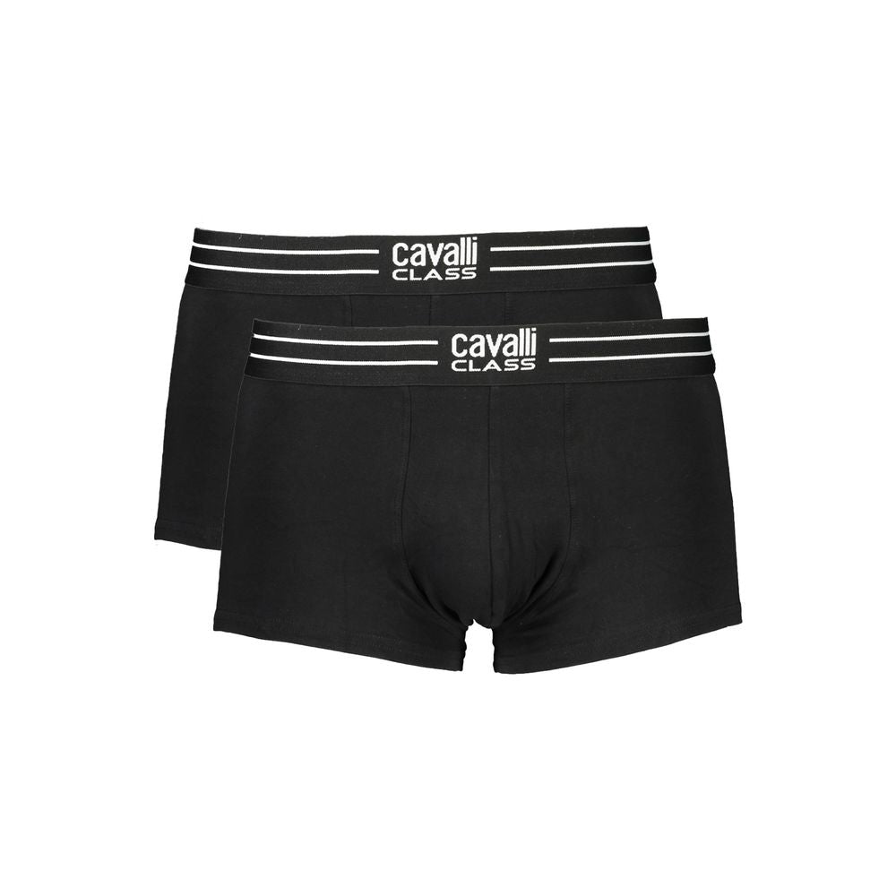 Cavalli Class Herren-Boxershorts aus schwarzer Baumwolle