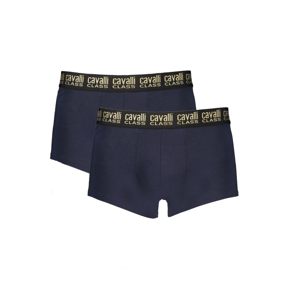 Cavalli Class Herren-Boxershorts aus blauer Baumwolle