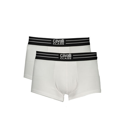 Cavalli Class Herren-Boxershorts aus weißer Baumwolle