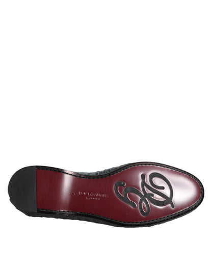 Dolce &amp; Gabbana – Slipper aus gewebtem Leder in Blau
