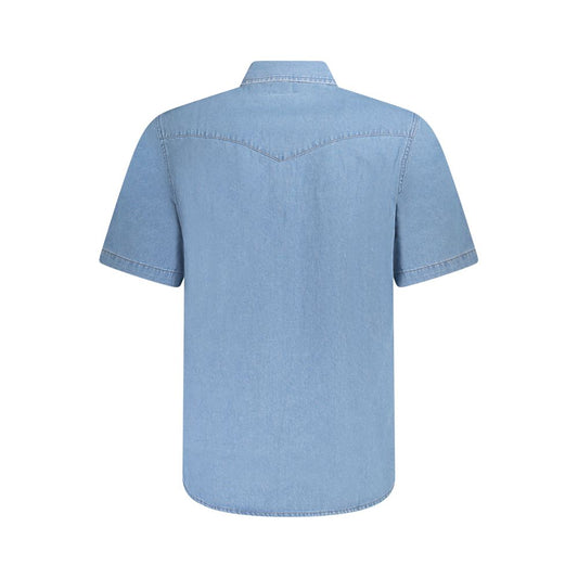 Wrangler Hellblaues Herrenhemd aus Baumwolle